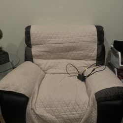 Power Recliner - Works Great, Leather Peeling, Includes Cover