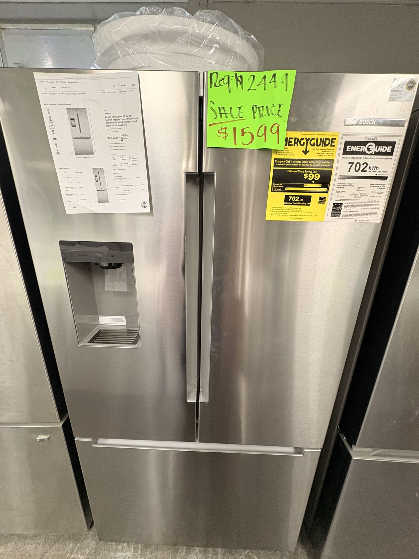 Bosch 100 Series 26 Cu Ft Refrigerator