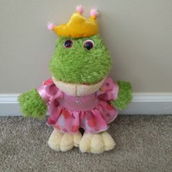 Dan Dee Princess Green Frog With Pink Dress And Crown 11" Stuffed Animal