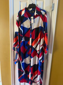 Lauren by Ralph Lauren Red Blue Dress Size 16