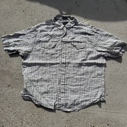Pendleton button-up shirt in grey and white plaid size XXL