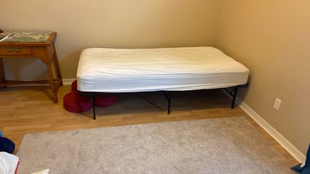 Foldable twin frame and mattress