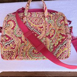 Vera Bradley Pink /Yellow Large Fabric Bag