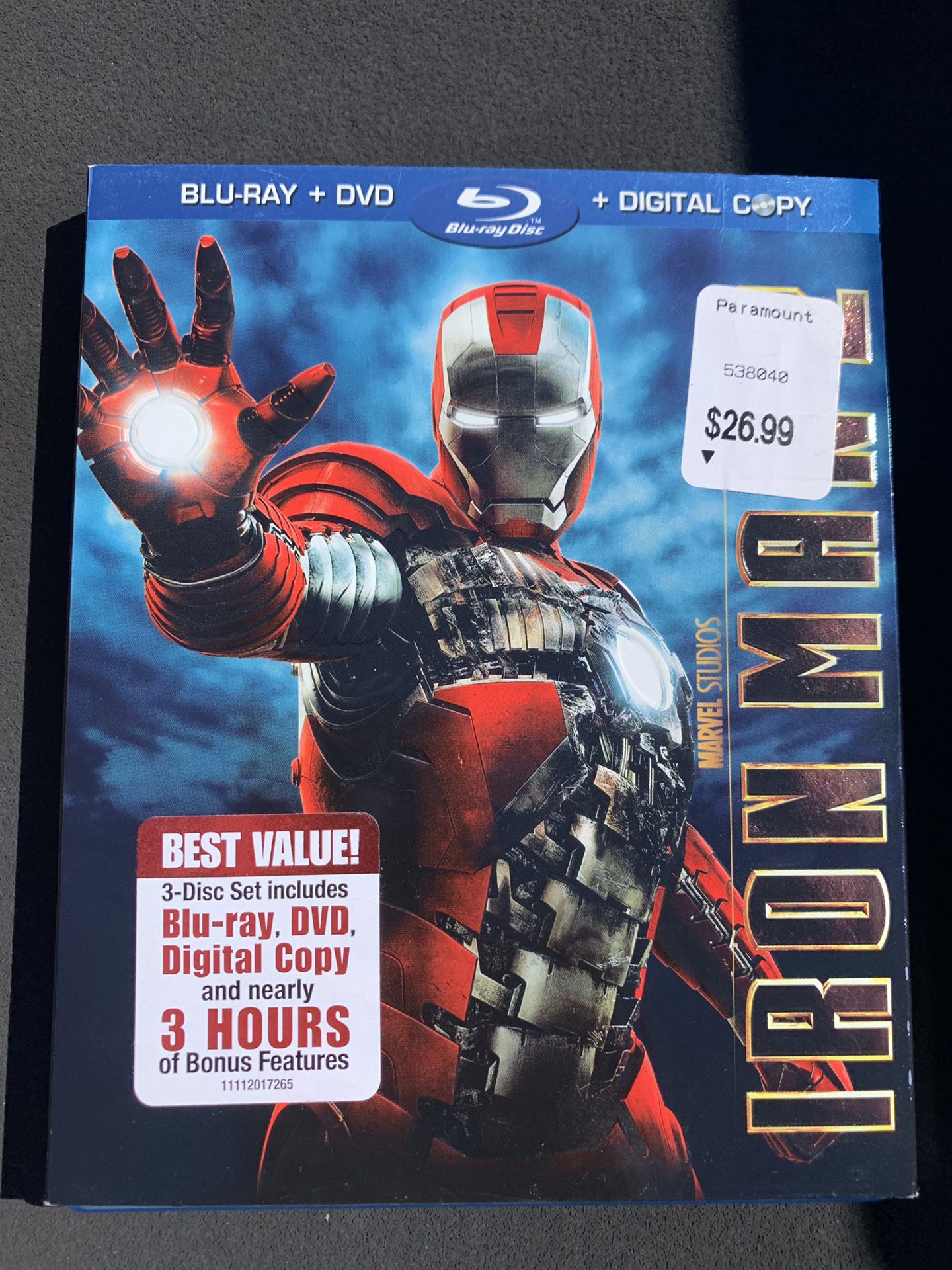 Iron man Blu-Ray DVD