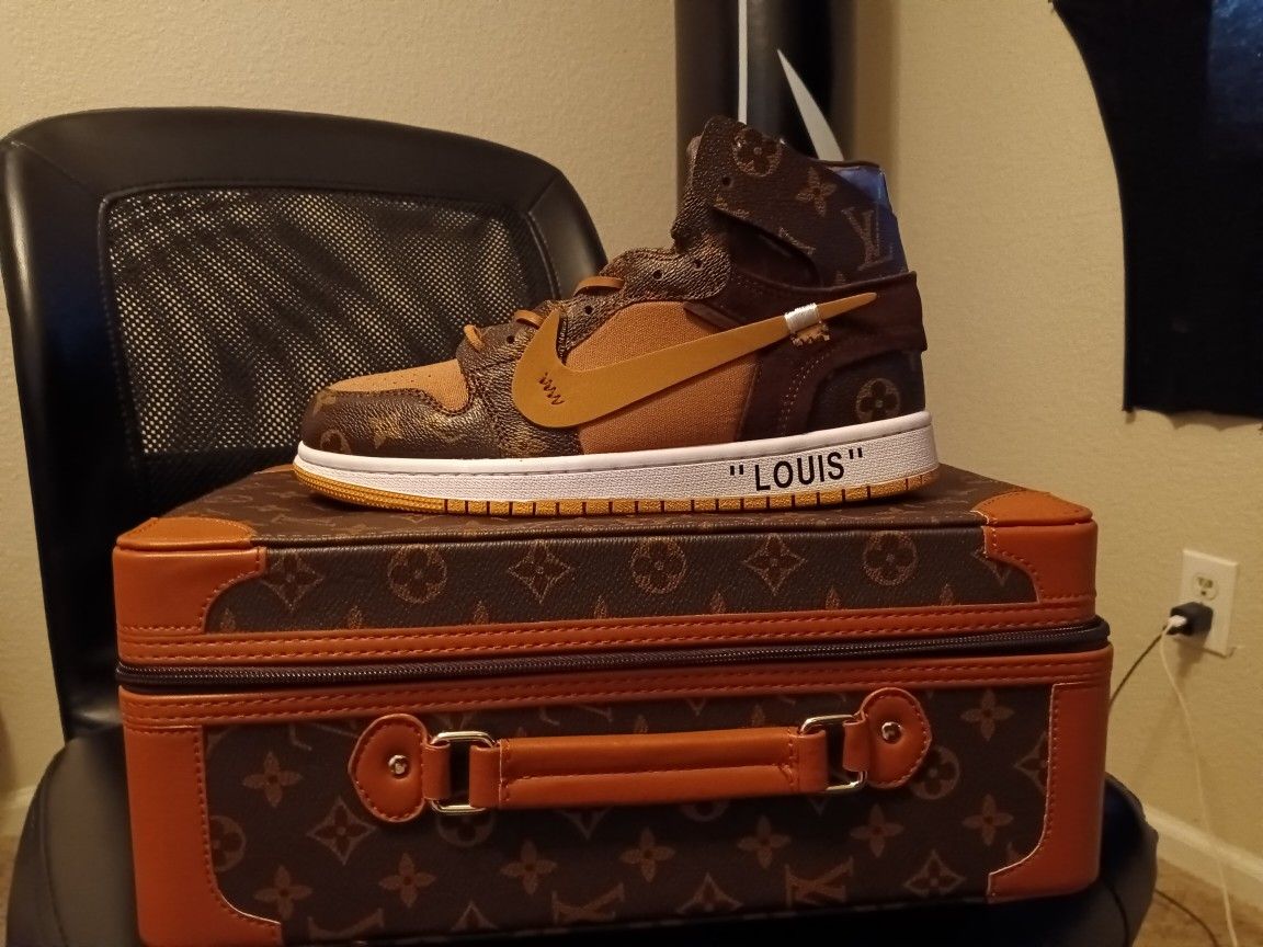 OFF WHITE x Louis Vuitton Air Jordan 1's, OFF-LOUIS