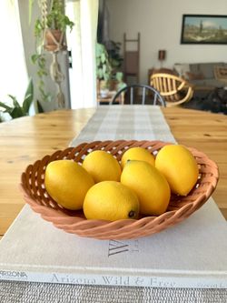 Vintage terracotta woven bowl