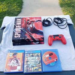 Dark Red Spider Man PS4 500GB with 3 Great Games n 1 Wireless Controller $220! Or No Games $180!... $20! Per Game regardless