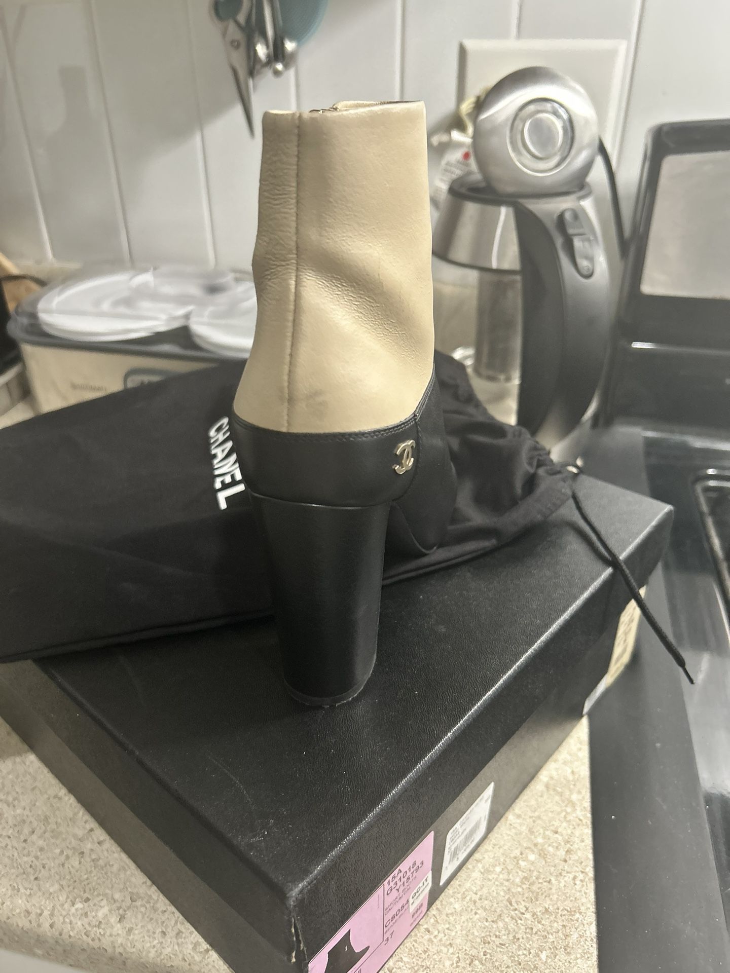 Original Chanel Leather Booties Size7