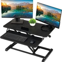 Stand Steady X-Elite Pro, Premier Corner Standing Height Adjustable Desk Converter w Monitor Lift For Cubicles and L-Shaped Desks, Extra Large 40 Inch