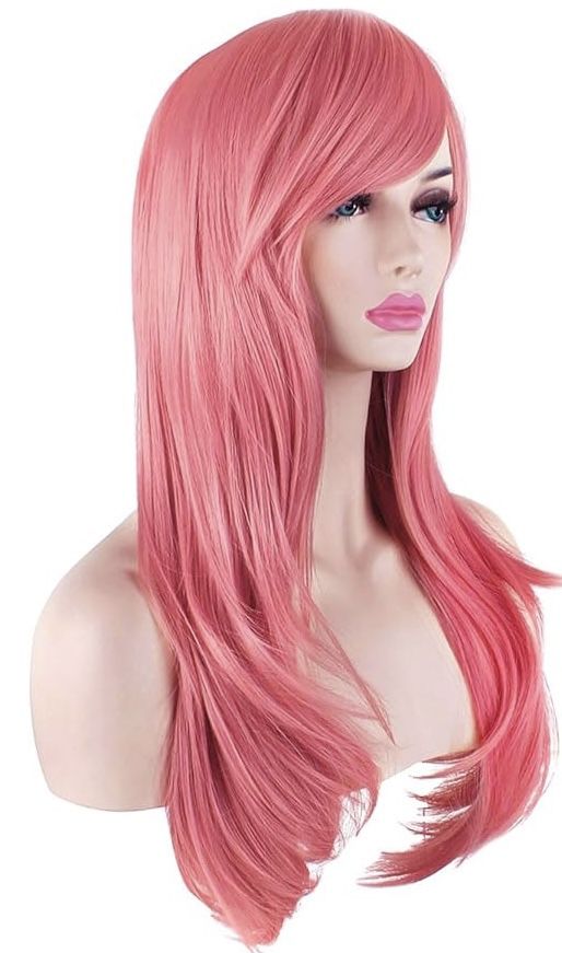 28” Pink Synthetic Wig