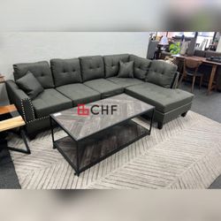 2 Pc Sectional Sofa With 2 Accent Pillows  // Limited Time Offer 