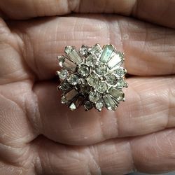 Ballerina Cluster Ring With Cubic Zirconia Gemstones With 18K Heavy Gold Electroplate 18K HGE Size 7