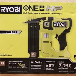 Ryobi Brad Nailer brushless P332 de 18 gauge Nueva en caja sellada  