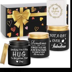 Scented Candle Set for Women，Soy Wax Aromatherapy Candle Gift Set - Contains rose, lavender and gardenia scents, perfect for Mother's Day, Birthday, V