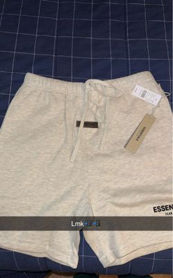 Essentials light oatmeal shorts medium