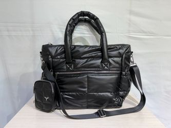 NEW! TESPORT Black Puffer Travel Bag w/ Trolley Sleeve