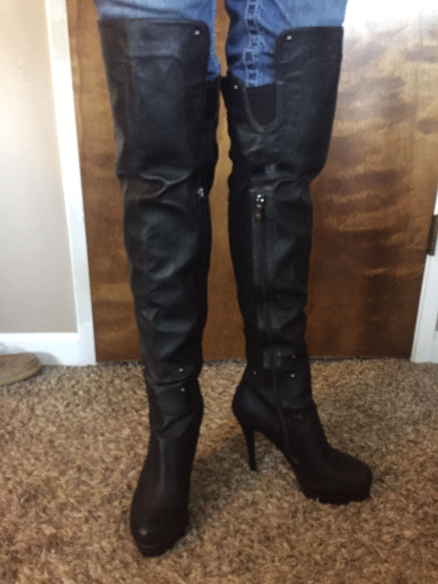 Thigh High Stelleto Boots size 8.5