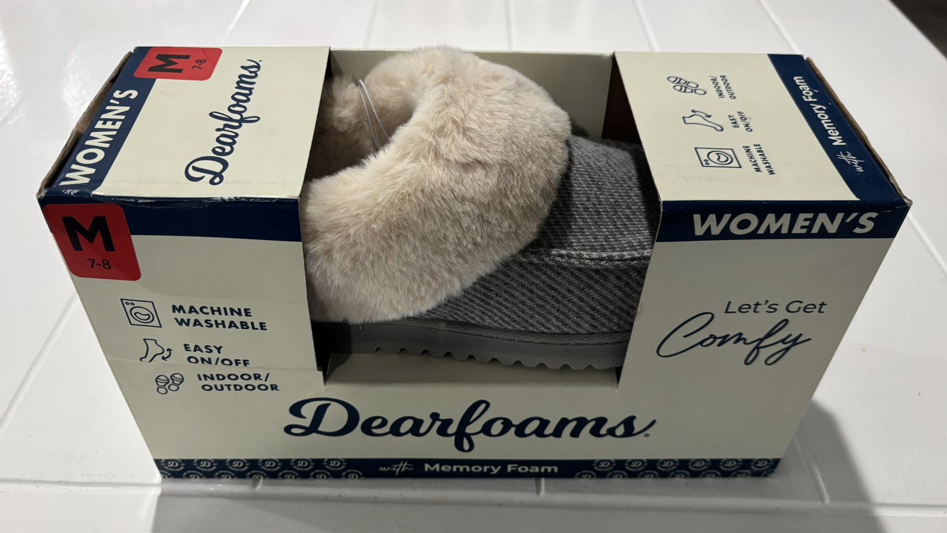 NEW Dearfoams Indoor/Outdoor Slippers Heather Gray (Women’s MED Size 7/8) - $20