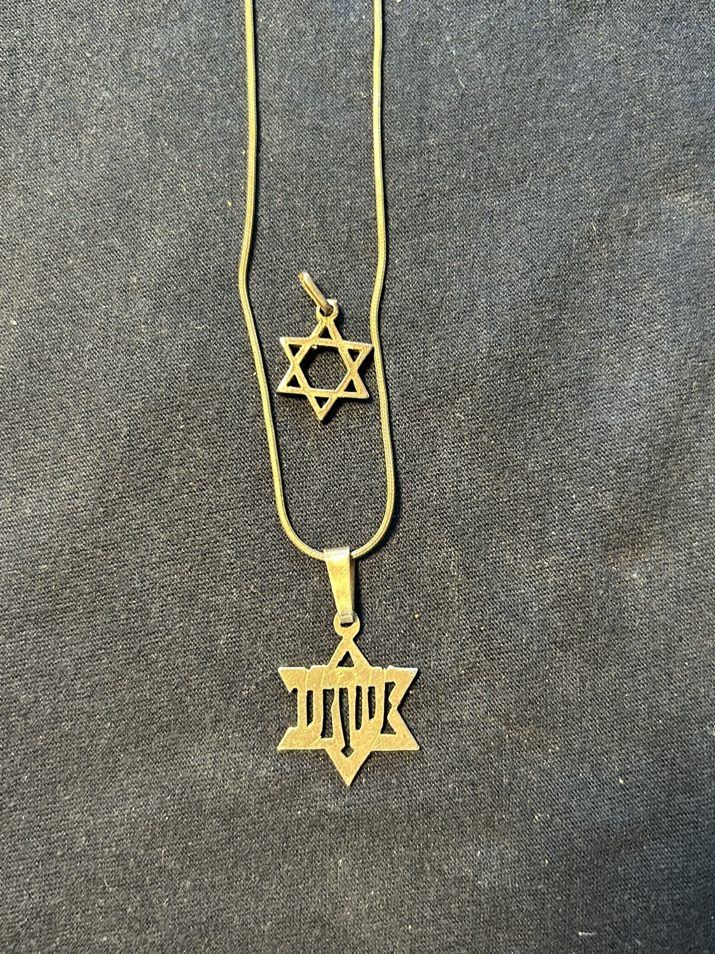Silver Necklace With  Star Of David