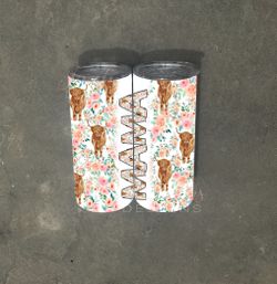 20oz Mama Highland Cow Tumbler