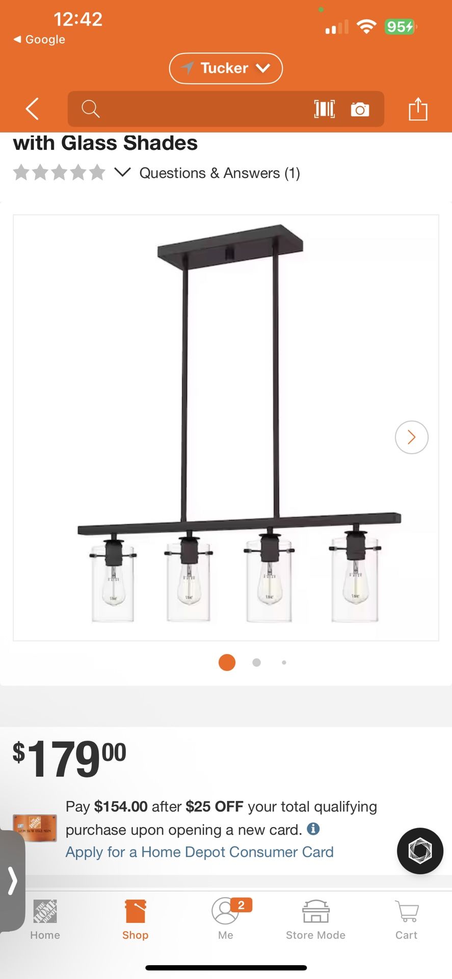 4-Light Espresso Linear Chandelier with Glass Shades