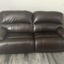 Brown Reclining Sofa Set