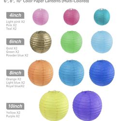 Vastar 22 Pcs Paper Lanterns & 12 Pack Of LED Lights For Lanterns 