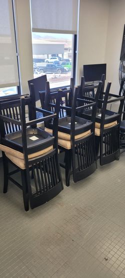 Six Tall table chairs