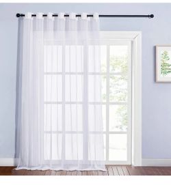 2 Sheer Curtain Panels 100×108"