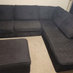 Black Sectional with Ottoman for $850, Negotiable/OBO!