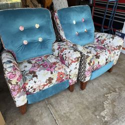 Two Custom Upholstered Recliners