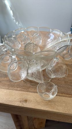 Vintage Glass Punch Set Anchor Hocking 