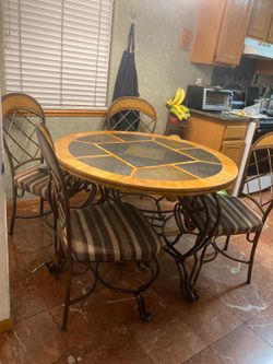 4 Chairs Dinner Table Set
