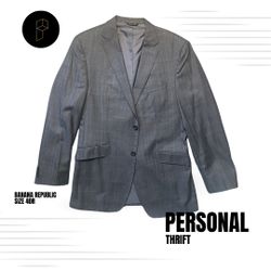 Banana Republic Men’s Suit Jacket Size 40R Gray Tan Plaid