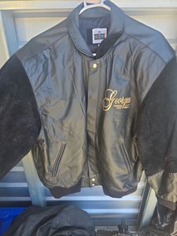Vintage NFL Georgia Leather Varsity Jacket XL Sterling Sportswear Handmade USA