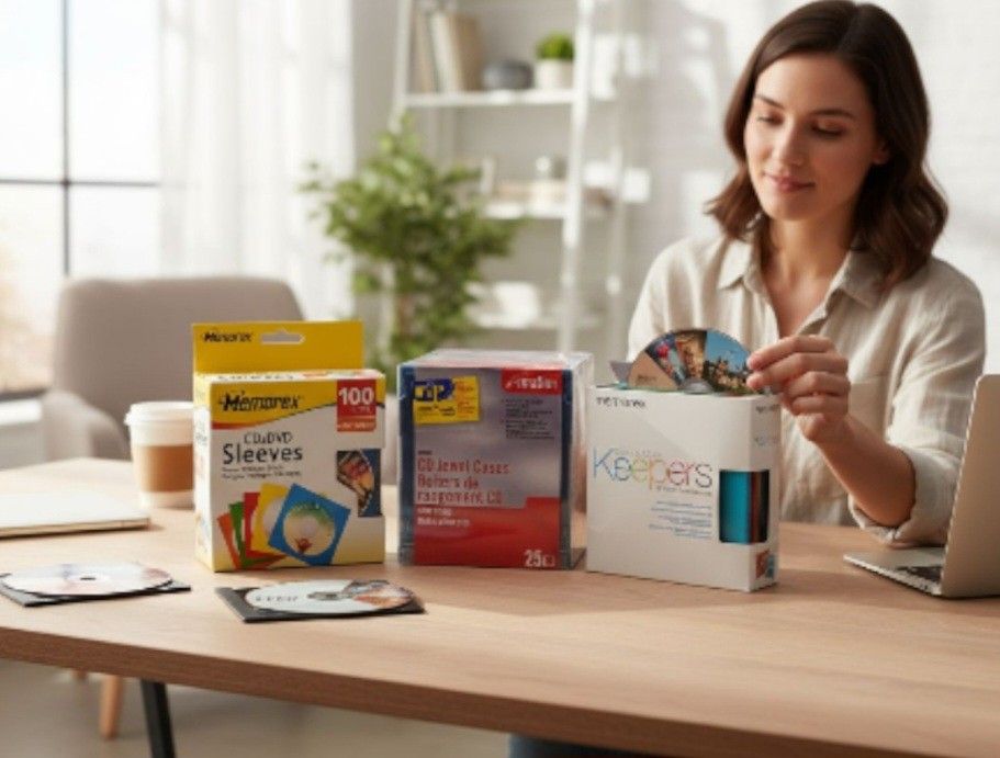 (Lot Of 3) IMATION 25-Pack Slim CD/DVD Jewel Cases/MEMOREX 150 Sleeves Sealed. One box has damage. See Pics. Brand New Sealed IMATION 25-Pack Slim Des