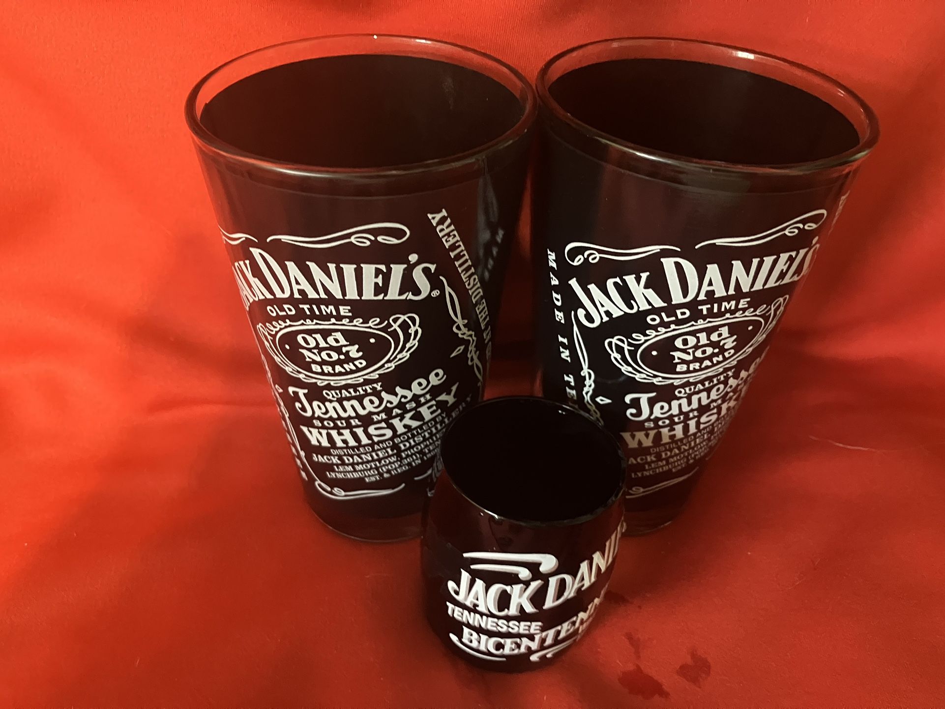 Jack Daniels Black Glasses & Shot Glass
