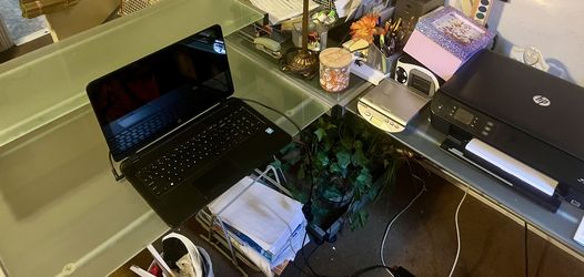 Metal And Glass Desk Modern Design 