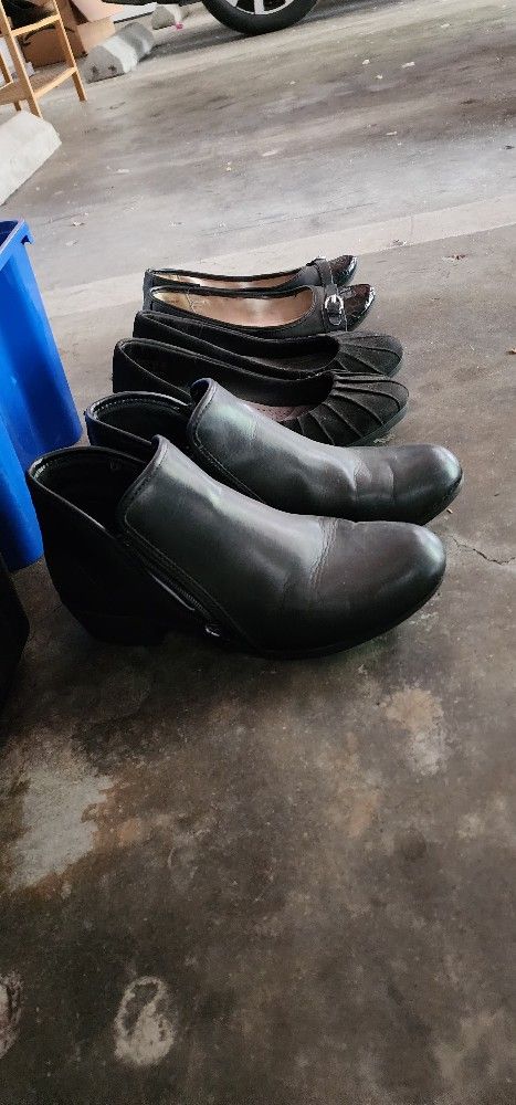 Black Work Shoes Women's 7