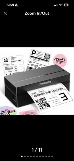 New! “TENSPEED RP425” BlackCommercial Grawith Label Printer with Roll of Labels.