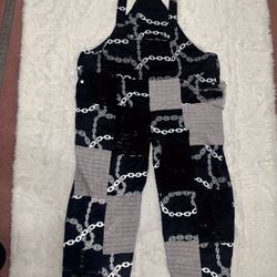 New 2xl unisex black light reflective overalls pants festival rave raver y2k 