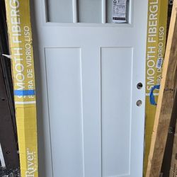 36 in. x 80  Fiberglass Prehung Left-Hand Front Door