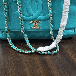 Medium Size Turquoise Designer Crossbody Handbag 