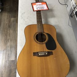 96091 Used Sunlite 6-String Acoustic Guitar Natural Body No Case 589439
