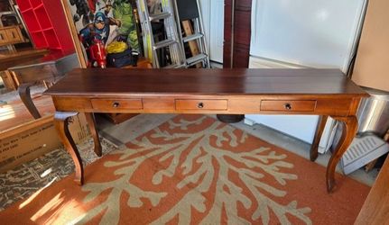 Chippendale Style 3 Drawer Solid Wood Console Entryway Sofa Table