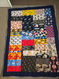 New, handmade Sports themed Quilt