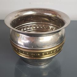 Beautiful Silver & Gold  Metal Flower Pot