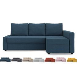 MASTERS OF COVERS Snug Fit Friheten Slipcover for The IKEA Friheten with Chaise Corner Cover, Sofa Bed Cover, Sectional Slipcover Replacement (Navy Bl