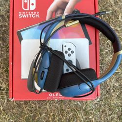 OLED Nintendo switch with headset