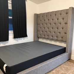 Queen Gray Bed Frame 